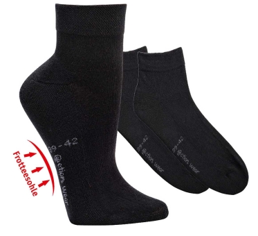 Sneaker-Sport-Socken 39-42 schwarz Baumwolle 