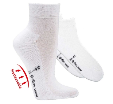 Sneaker-Sport-Socken 39-42 weiß Baumwolle 